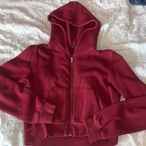 red zip up hoodie (one size)